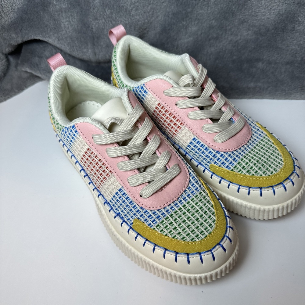 Nicole Miller New York Mixed Media Brita Platform Patch Sneaker Shoes NEW 7 - Picture 11 of 16